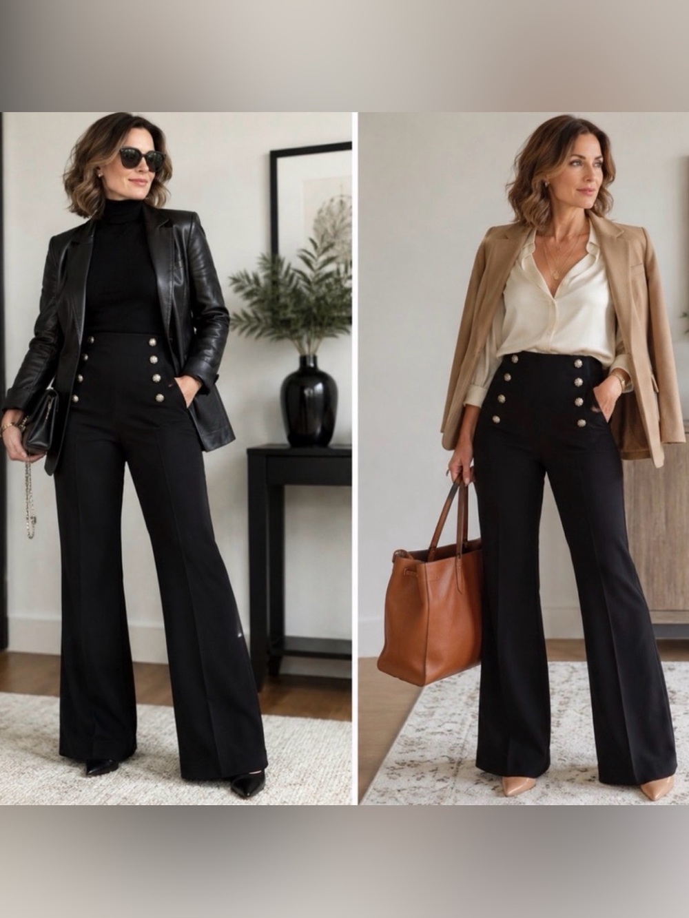 The Kooples Sailor/Military Style Front Button Flare Trousers Pants FR 36 US 4